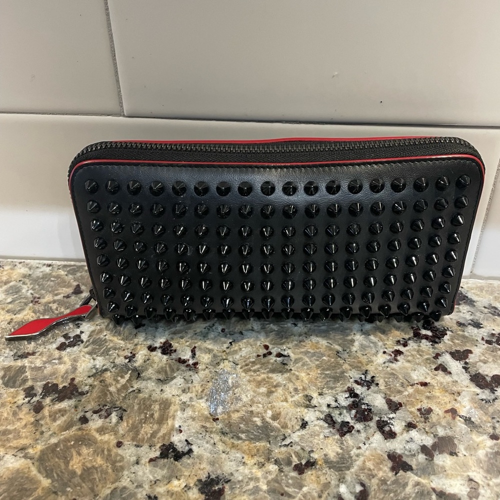 Christian Louboutin's black calfskin leather Panettone wallet